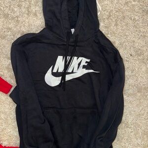 Nike Black Hoodie with White Swoosh